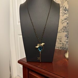 Park Lane Blue Gem Key Pendant Necklace